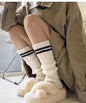 Autum Lolita Striped Leg Warmers Socks Female Knitted Warm Foot Cover Women Warmer Lady Autumn Crochet Heap Socks Boot Cuffs