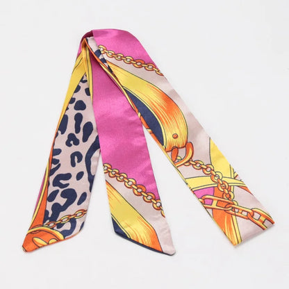 Skinny Scarf Hair Small Women Simple Style Handle Ribbon Fashion Printing Hairband Headscarf Beautiful Scarves Bags for Women