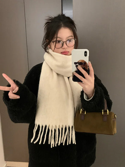 Scarf For Women Winter High-End New Autumn And Winter Korean Version Warm And Thickened Versatile Neck Protection