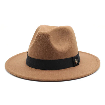 Fedora Hats for Women Fashion Elegant Bowler Dress Caps Panama Church Wedding Ribbon Band Hat Men Felt Jazz Hat
