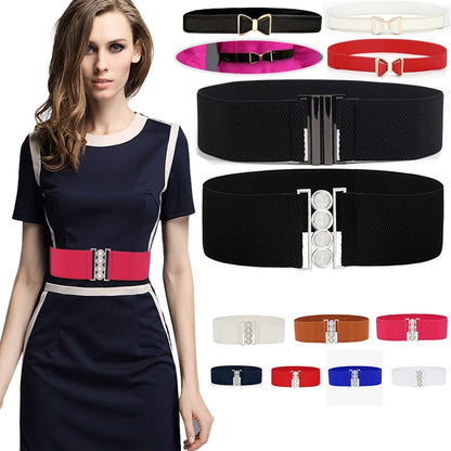 Belts For Women Elastic Band Wide Belts Down Coat Waist Belt Female Buckle Cummerbands Waistband Corset Decoration Accessories