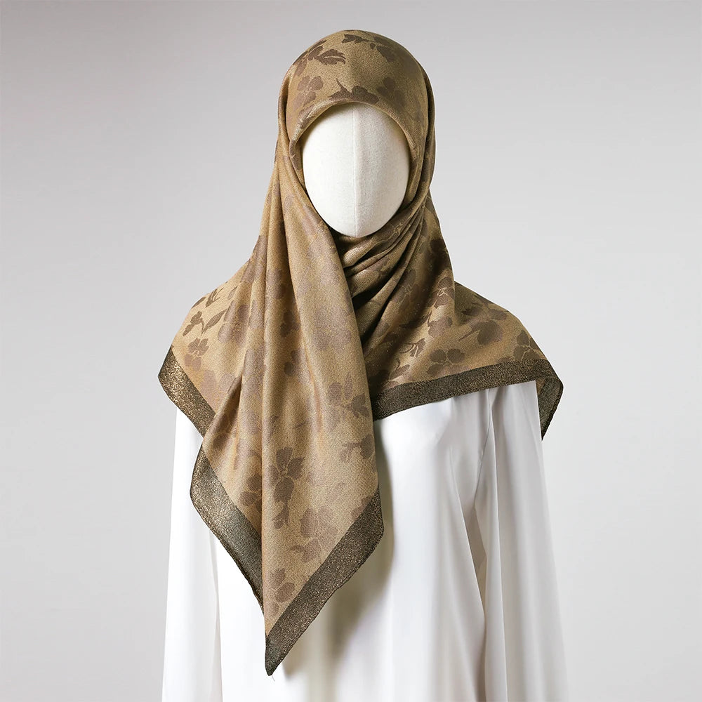 Head Scarf Women Luxury Brand Square 100*100cm Silk Foulard Satin Bandana Cheveux Soft Neckerchief Hijab Hair Scarves For Ladie