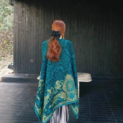 Scarves Woman Bohemian Ethnic Style Retro Shawl for Women Scarf Atmospheric Cloak Outdoor Wear Echarpe Épaisse Evening Service
