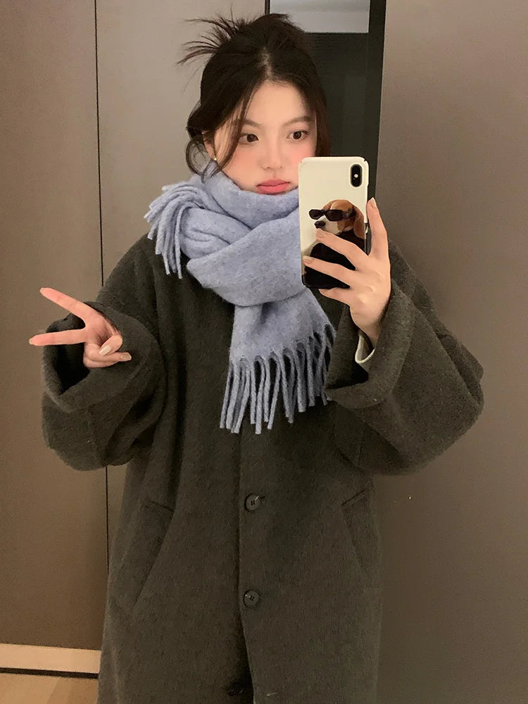 Scarf For Women Winter High-End New Autumn And Winter Korean Version Warm And Thickened Versatile Neck Protection
