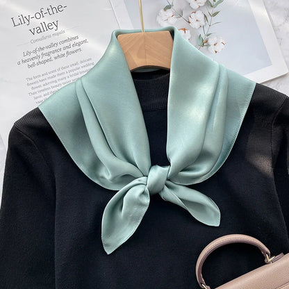 70Scarf 100% Silk Bandana Women Square Scarves Wrap Kerchief Mulberry Spring Fashion Luxury High Quality Headband Hijab Shawls