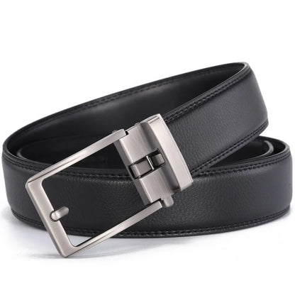 Click Belts for Men Luxury Brand Designer Automatic Buckle Real Original Genuine Leather Men's Belt Male Jeans Waist Straps