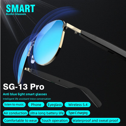 SG-13 Smart glasses, Bluetooth earphones, clear vision | UV resistant touch function | Versatile facial features