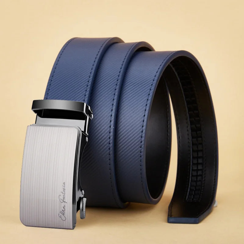 Belt for men Blue Striped Belt Automatic Buckle Belts Fashion Jeans Belt Designer Belts Genuine Leather Belt