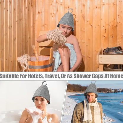 Sauna Hats, Sauna Caps Sauna Hats Sauna Accessories Felt Sauna Cap for Men and Women Home Sauna Steam Cap for Steam Room