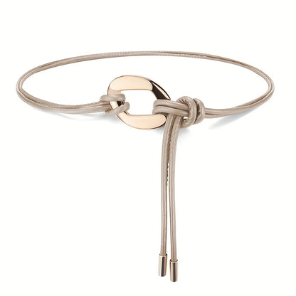 Elegant ladies tie knot belts, retro thin waistbands, fashionable decorative dresses, shirts, coats and overcoats with belts