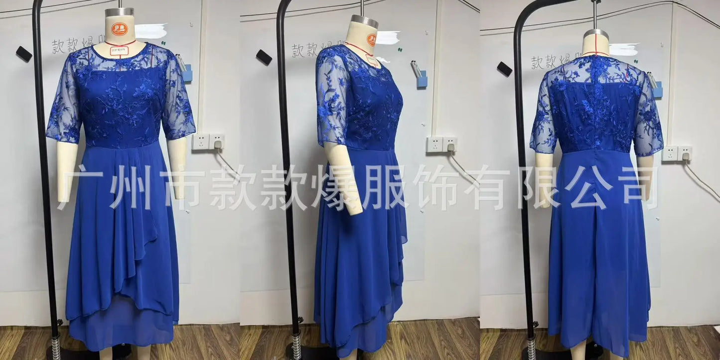 Evening Dress Vestidos Dresses 2025 Woman Elegant Temperament Gentle SlimI Irregular Solid Color Fashion Banquet Chiffon French