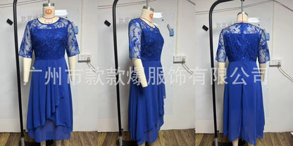 Evening Dress Vestidos Dresses 2025 Woman Elegant Temperament Gentle SlimI Irregular Solid Color Fashion Banquet Chiffon French