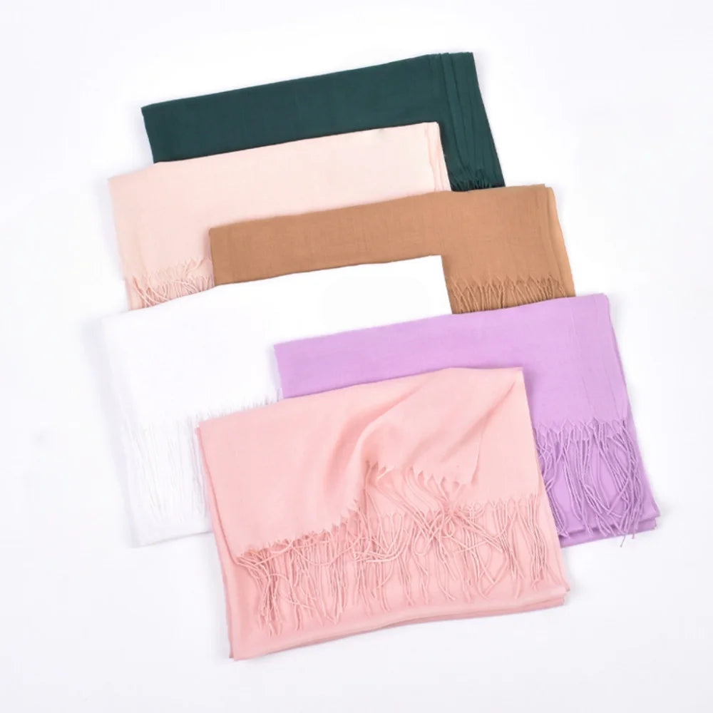 70X180 CM Solid Cotton Scarves Women Neckerchief Tie Hair Scarf Hijab Headscarves Ladies Shawl Wraps Hair Bandana Headwraps