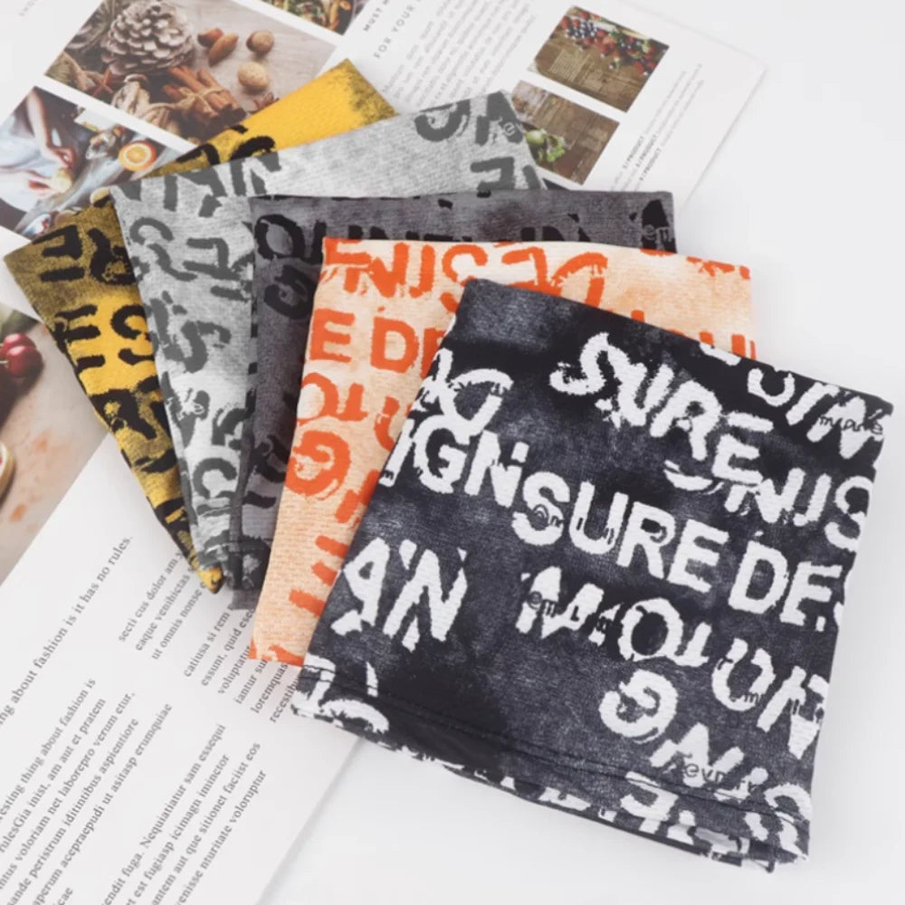 Scarves English Graffiti Sunscreen Face Mask UV Protection Shading Riding Mask Personal Breathable Ice Silk Face Towel Summer