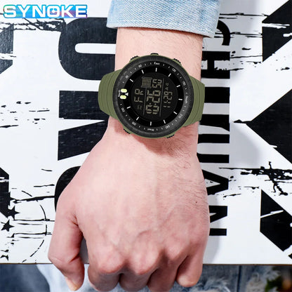 SYNOKE Outdoor Military Digital Watch For Men Fashion Retro Men Watch Sports Waterproof Men Watch Multifunctional Handsome Men
