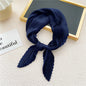 Women Square Scarf Skinny Ribbon Head Neck Small Pleated Hair Tie Band Kerchief Satin Foulard Scarves Headscarf Neckerchief