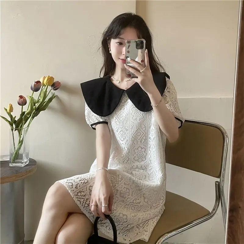 Female Dresses White Formal Women's Dress Occasion Birthday Kawaii Lace Clothing Y2k Fashion Summer 2025 Elegant and Beautiful