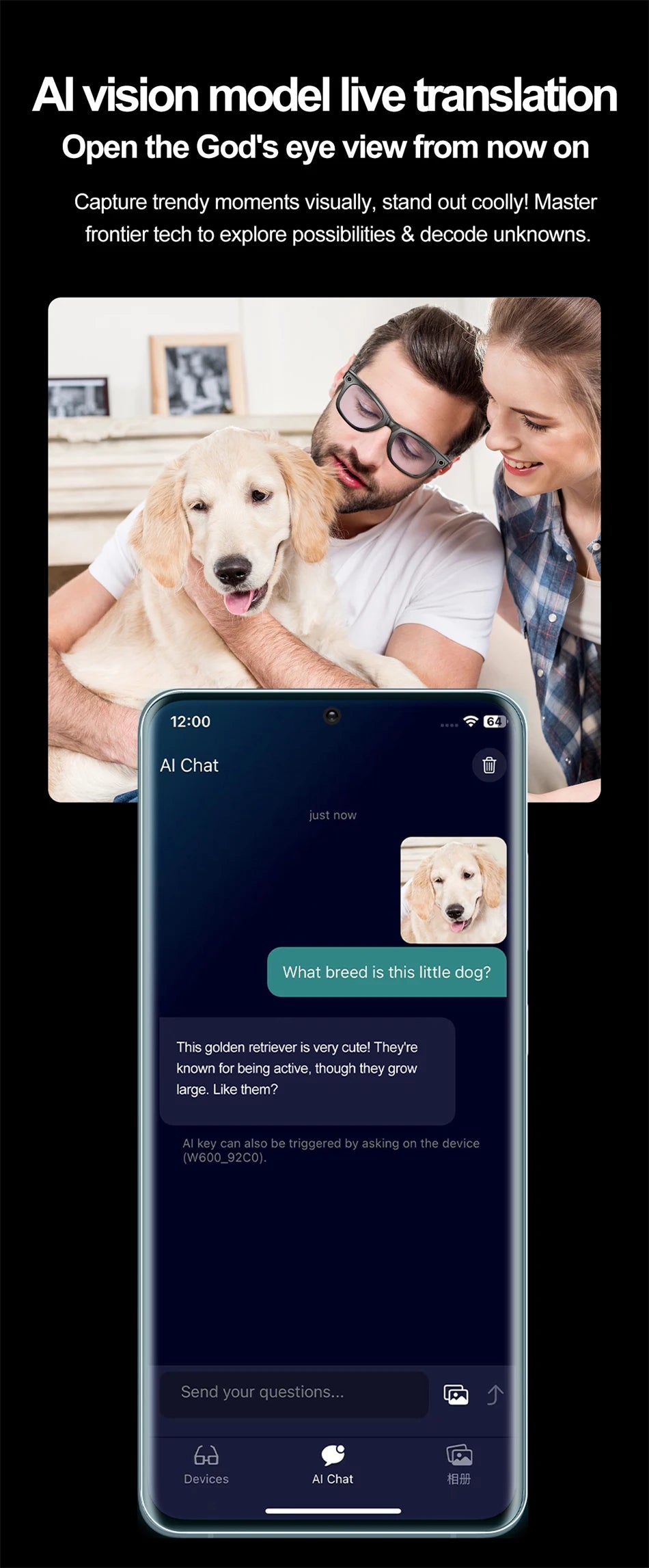 LIGE AI Smart Glasses with Camera Sunglasses 800W Camera Video Recorder Wireless Bluetooth Call Anti-blue Glasses for Man Women