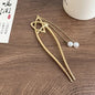 Fashion Hair Accessories Metal U Shape Hair Clip For Women Elegant Simulated Pearl Tassels Hairpin Female Headwear Gifts