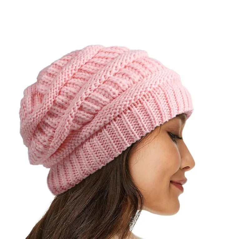 Women's Hats for Autumn&Winter-Comfortable Stylish Versatile Warm-Keeping Hairstyle-Protecting Knitted Satin Woolen Hats
