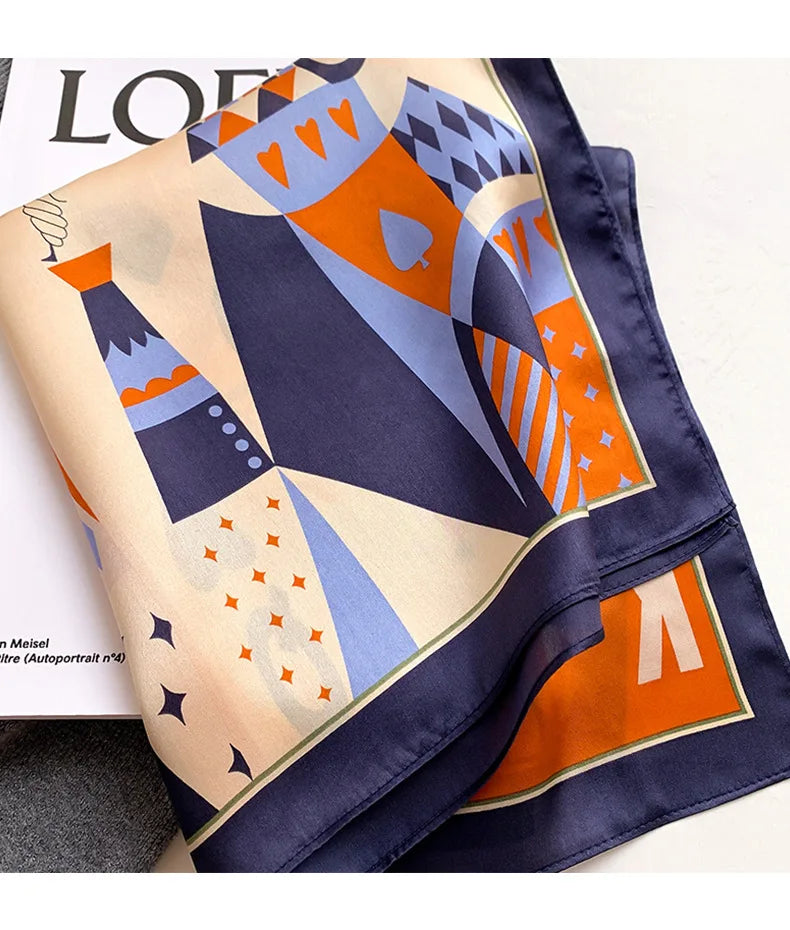 100% Silk Scarf  Women Square Scarves Wrap Kerchief Mulberry Spring Luxury Headband Hijab Shawls  Bandana High Quality