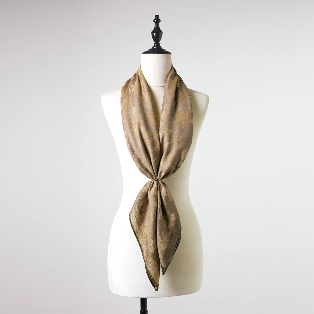 Head Scarf Women Luxury Brand Square 100*100cm Silk Foulard Satin Bandana Cheveux Soft Neckerchief Hijab Hair Scarves For Ladie