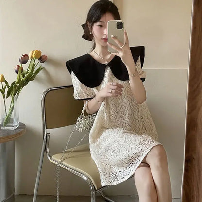 Female Dresses White Formal Women's Dress Occasion Birthday Kawaii Lace Clothing Y2k Fashion Summer 2025 Elegant and Beautiful