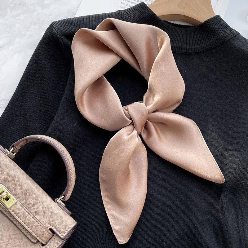 70Scarf 100% Silk Bandana Women Square Scarves Wrap Kerchief Mulberry Spring Fashion Luxury High Quality Headband Hijab Shawls