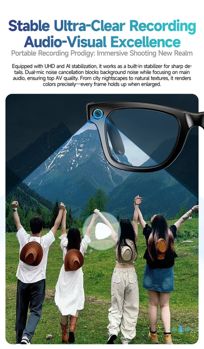 2025 Smart Glasses 32GB Memory with Camera Sunglasses Mini Camera Video Translation Bluetooth Call Anti-blue Glasses Man Women