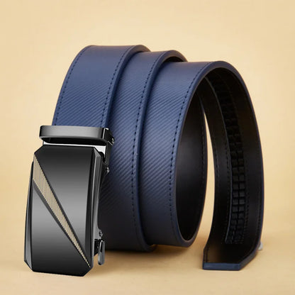 Belt for men Blue Striped Belt Automatic Buckle Belts Fashion Jeans Belt Designer Belts Genuine Leather Belt