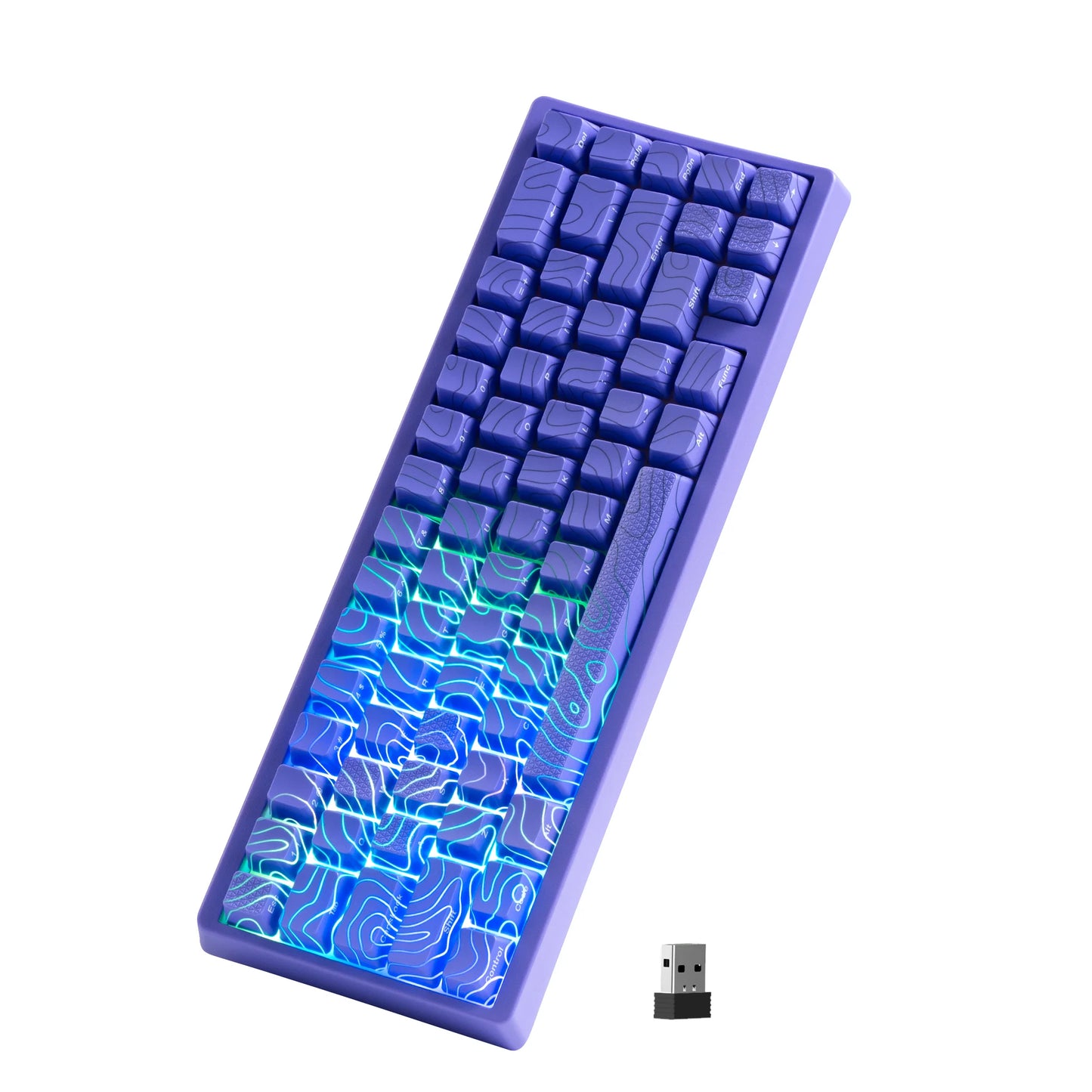 XVX M67 JadeStone Black Wireless Mechanical Keyboard With IMD-Tech Keycaps Tri-Mode Tech Topographic Keyboard Gasket Design