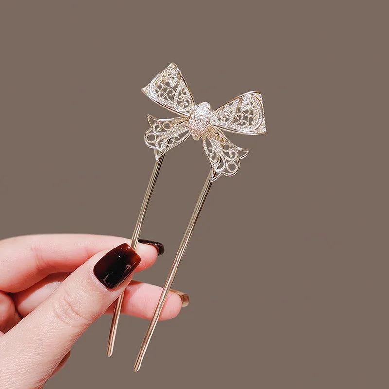 Fashion Hair Accessories Metal U Shape Hair Clip For Women Elegant Simulated Pearl Tassels Hairpin Female Headwear Gifts