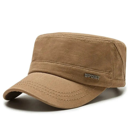 Hat Men's Flat Military Hat Is Simple And Versatile, Middle-Aged Hat Spring And Autumn Duck Tongue Casual Fashion New Style