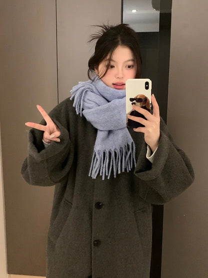 Scarf For Women Winter High-End New Autumn And Winter Korean Version Warm And Thickened Versatile Neck Protection
