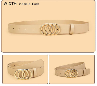 3pc New Women'S Minimalist and Stylish Versatile Belts, Classic Belts for Jeans and Dresses, Solid Color Elegant Belts