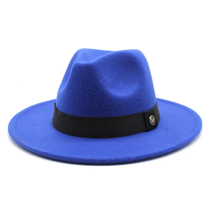 Fedora Hats for Women Fashion Elegant Bowler Dress Caps Panama Church Wedding Ribbon Band Hat Men Felt Jazz Hat