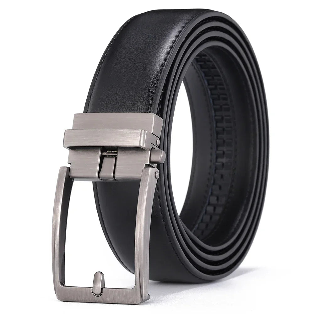 Click Belts for Men Luxury Brand Designer Automatic Buckle Real Original Genuine Leather Men's Belt Male Jeans Waist Straps