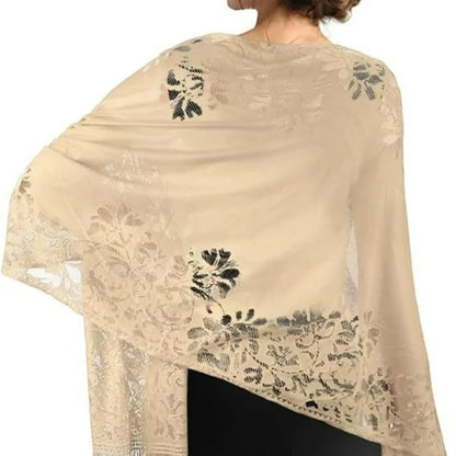 Women's Scarves Classic Openwork Lace Scarves Bridesmaids Evening Dresses Shawls Wedding Dresses Prom Shawls Girls