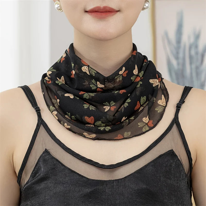 Hiking For Women Face Scarves Fishing Neck Scarf For Men Triangular Scarf Face Cover Sunscreen Veil Ice Silk Mask 2024