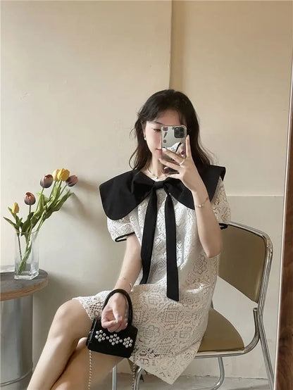 Female Dresses White Formal Women's Dress Occasion Birthday Kawaii Lace Clothing Y2k Fashion Summer 2025 Elegant and Beautiful