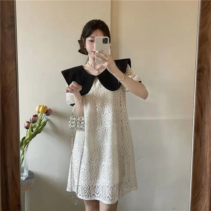 Female Dresses White Formal Women's Dress Occasion Birthday Kawaii Lace Clothing Y2k Fashion Summer 2025 Elegant and Beautiful