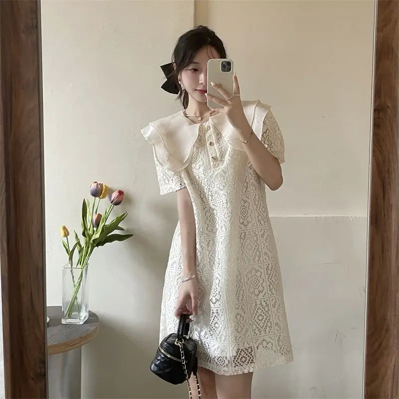 Female Dresses White Formal Women's Dress Occasion Birthday Kawaii Lace Clothing Y2k Fashion Summer 2025 Elegant and Beautiful