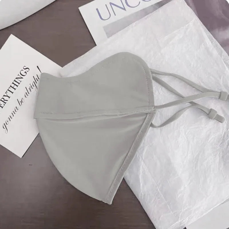 Sunscreen Face Scarf Thin Ice Silk Mask Summer Cover Veil Eye Protection Gini Golf Pattern Randomly On The Left Or Right Faces