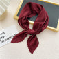 Women Square Scarf Skinny Ribbon Head Neck Small Pleated Hair Tie Band Kerchief Satin Foulard Scarves Headscarf Neckerchief