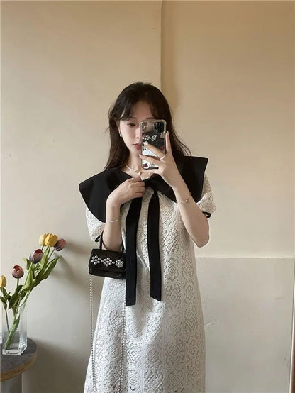 Female Dresses White Formal Women's Dress Occasion Birthday Kawaii Lace Clothing Y2k Fashion Summer 2025 Elegant and Beautiful