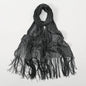Sexy Fashion Banquet Sunscreen Shawl Gold Silver Shiny Scarves For Women Lace Tassel Party Evening Dress Scarf