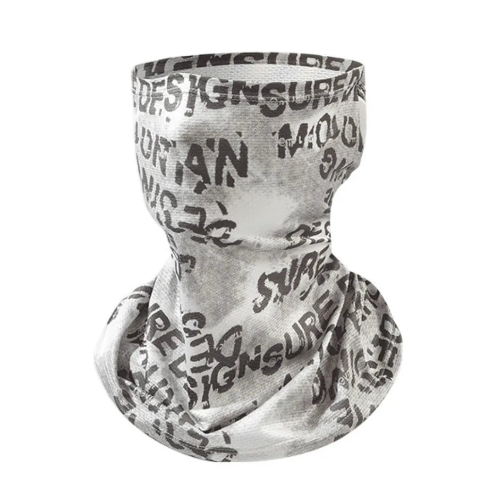 Scarves English Graffiti Sunscreen Face Mask UV Protection Shading Riding Mask Personal Breathable Ice Silk Face Towel Summer