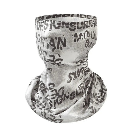 Scarves English Graffiti Sunscreen Face Mask UV Protection Shading Riding Mask Personal Breathable Ice Silk Face Towel Summer