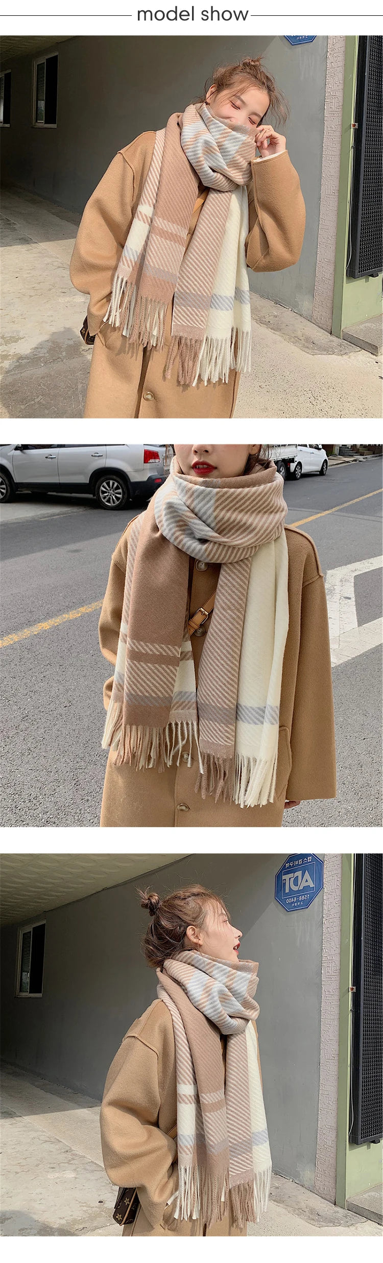 New Women Scarf Autumn Winter Vintage Preppy Style Plaid Wrap Scarve Pashmina Mujer Femme Foulard Bufanda Shawl Unisex Men