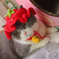 Cute Cat Hat Funny Pets Party Cosplay Headwear Delicate Hemming Pendant Decor Elasticity Knitted Hat Pet Accessories